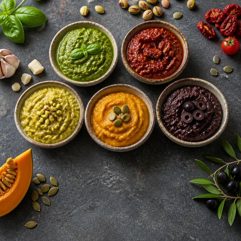 Varianti del pesto biologico: oltre il genovese — Pesto biologico: come sceglierlo, leggere l'etichetta e riconoscere quello davvero artigianale
